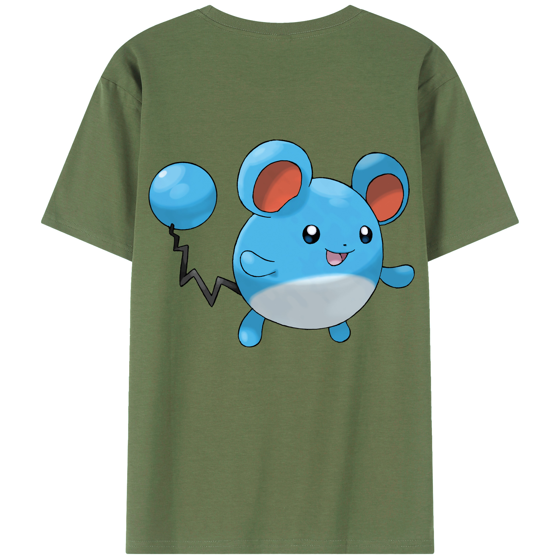 （画像用） ポケットモンスター Pokémon 綿100％ メンズ半袖Tシャツ（バックプリント） 通気性